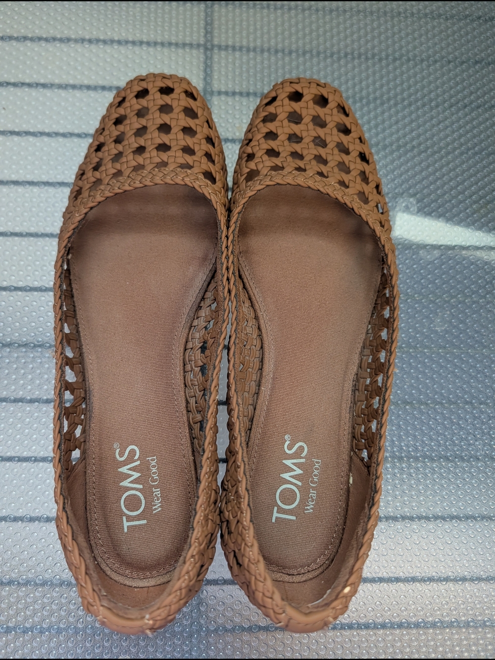 TOMS Women's Briella Woven Ballet Flat in Tan